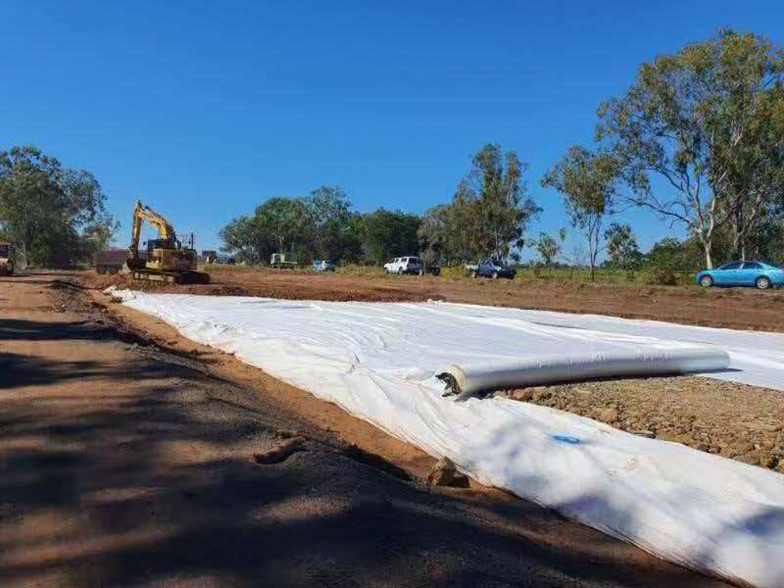 Geotextile separation layer on roadbed and water conservancy